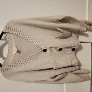 Beige Button-Up Cardigan